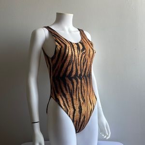 Animal Print Bodysuit Small Vintage Hot Flash